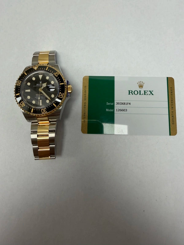 Rolex Sea-Dweller 43 Black Dial on Oyster Ref 126603 with New Style Card White 2019