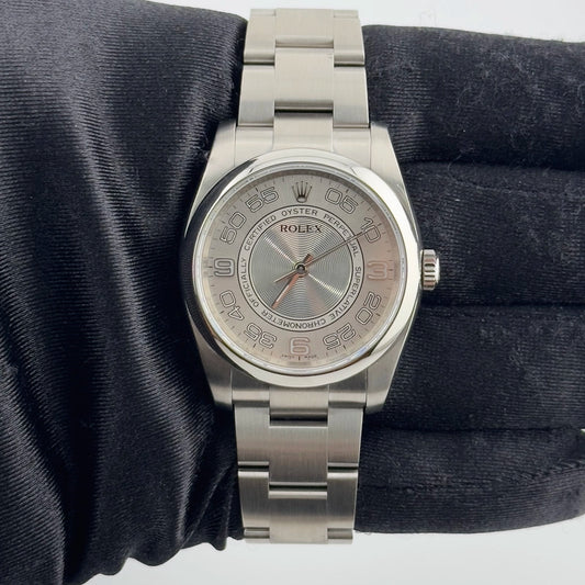 Rolex Oyster Perpetual Silver Concentric Dial on Oyster Ref 116000 with Card Old Green 2012