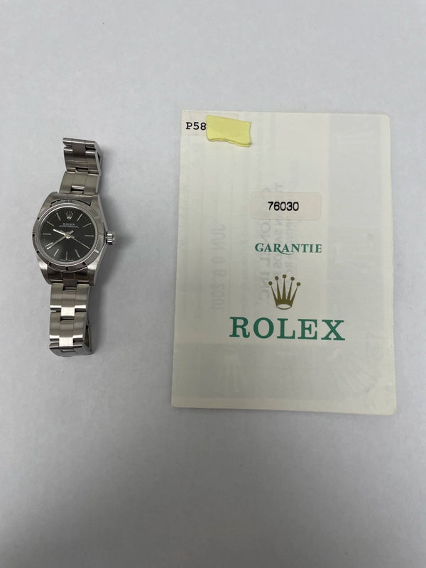 Rolex Oyster Perpetual Black Dial on Oyster Ref 76030 with Papers 2001