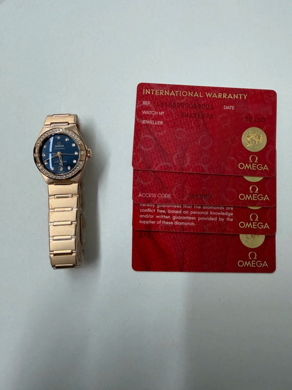 Omega Constellation Omega Co-Axial Master Chronometer Blue Dial on Bracelet Ref 131.55.29.20.53.001 with Card
