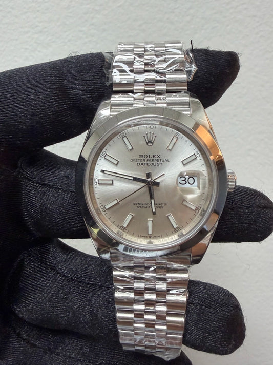 Rolex Datejust 41 Silver Index Dial on Jubilee Ref 126300 with New Style Card Green 2021