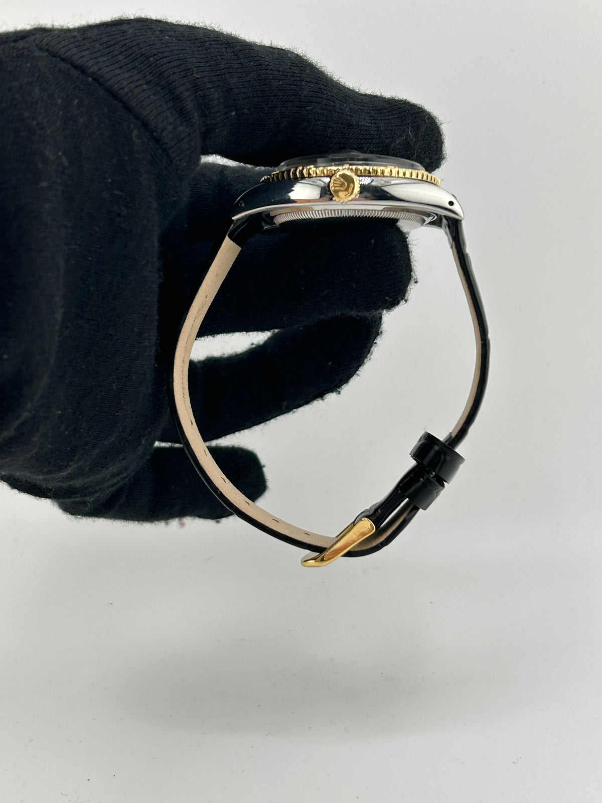 Rolex Datejust Turn-o-Graph Champagne Stick Dial on Generic Black Leather Band Ref. 6609 1958 — view 5