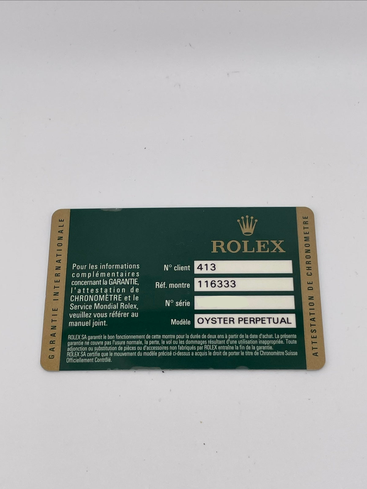 Rolex Datejust II Champagne Stick Dial on Oyster Ref. 116333 Card 2012 — view 7