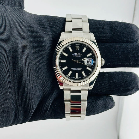 Rolex Datejust II Black Stick Dial on Oyster Ref 116334 with New Style Card White 2016