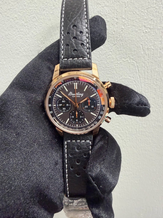 Breitling Top Time B01 B&P Bronze Dial on Leather Strap Ref RB01761A1Q1X1 with Card