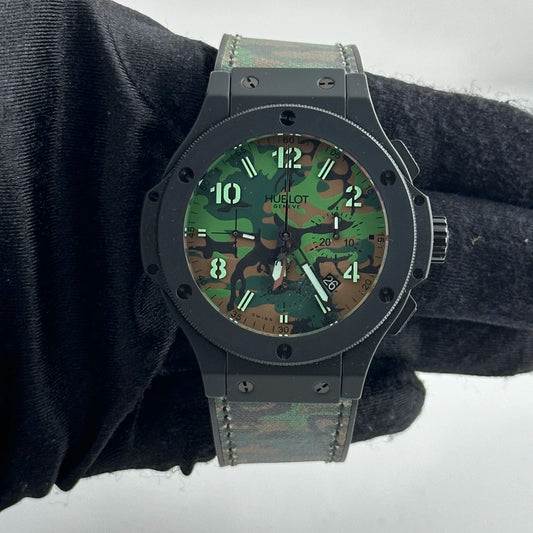 Hublot Big Bang Commando Jungle B/P Green Camouflage Dial on Leather & Rubber Ref 301.C1.8610.NR with Card 2012