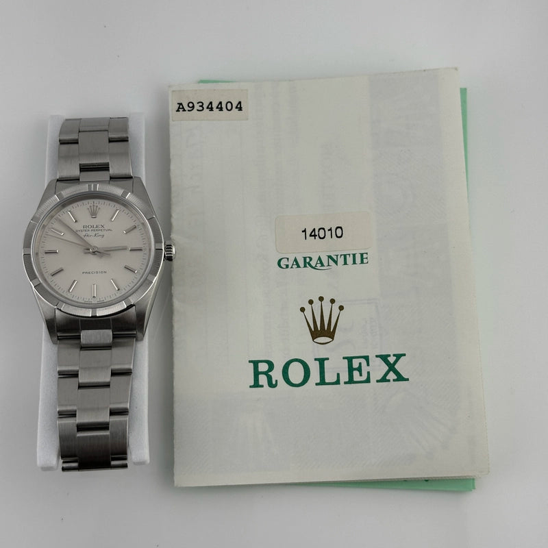 Rolex Air-King Silver Dial on Oyster Ref 14010 with Papers 2002