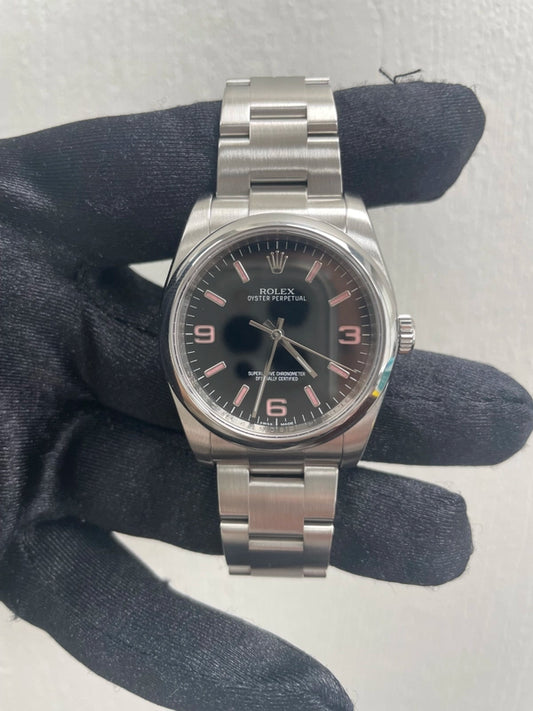 Rolex Oyster Perpetual Black Dial on Oyster Ref 116000 with New Style Card White 2015