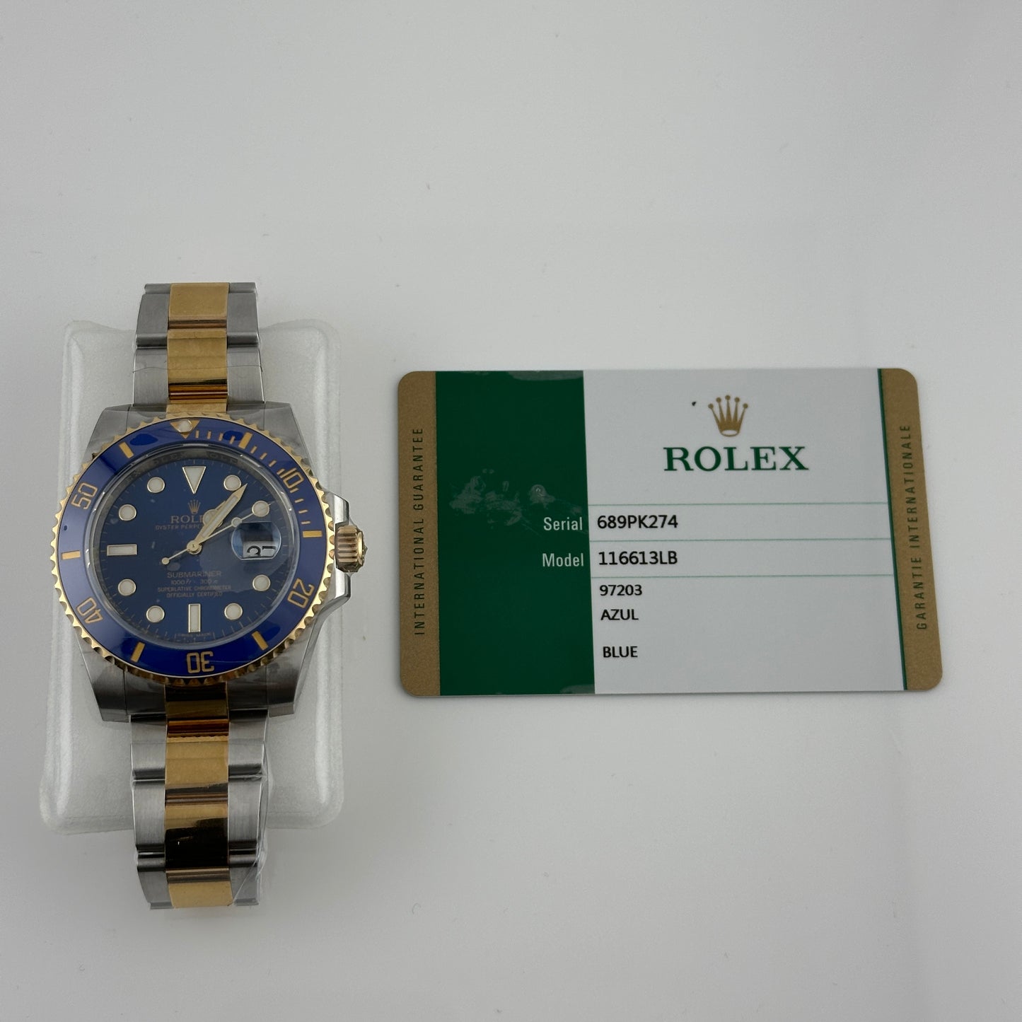 Rolex Submariner Blusey Blue Dial on Oyster Ref. 116613LB Card 2016 — view 5