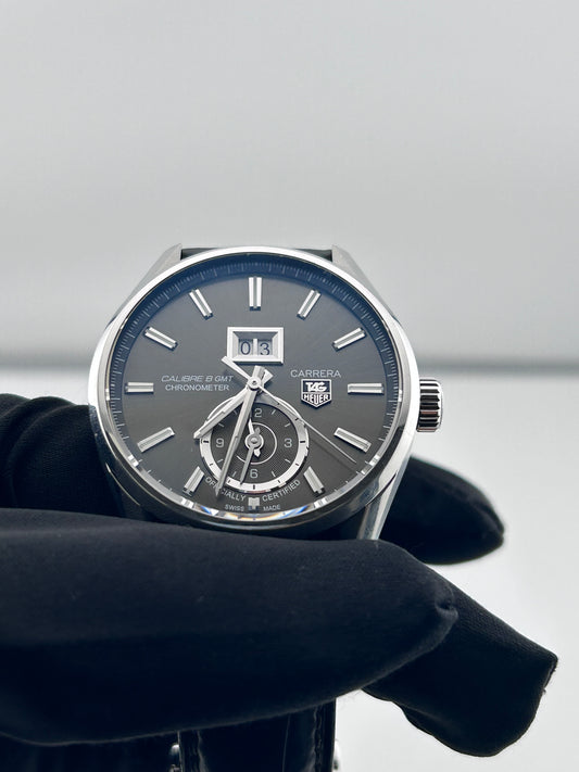 Tag Heuer Carrera Calibre Grey Dial on Stainless Steel Ref. WAR5012.FC6326 Complete 2013 — view 2