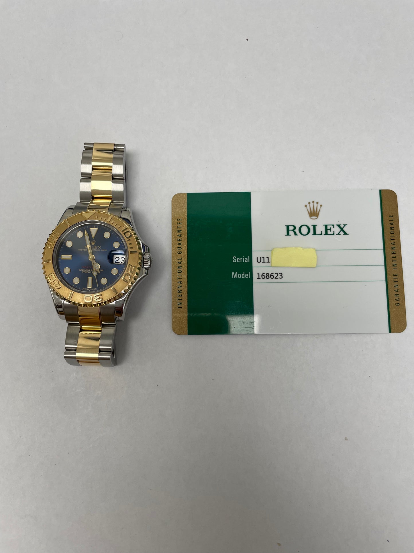 Rolex Yacht-Master Blue Dial on Oyster Ref. 168623 Card Open Date — view 5