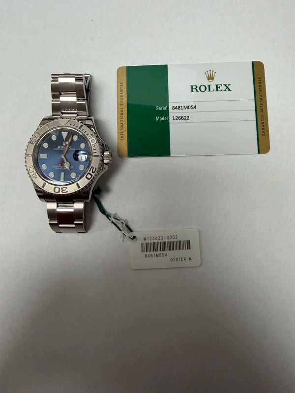 Rolex Yacht-Master Blue Dial on Oyster Ref 126622 with New Style Card White 2020