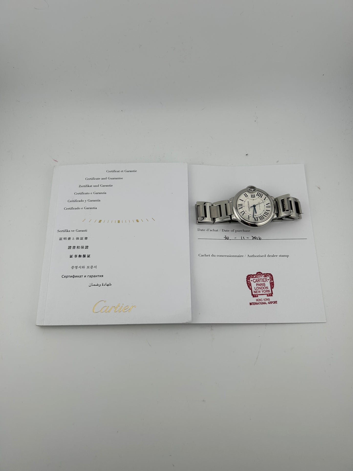 Cartier Ballon Bleu Silver Roman Numerals Dial on Stainless Steel Bracelet Ref. W6920046 Papers 2016 — view 7