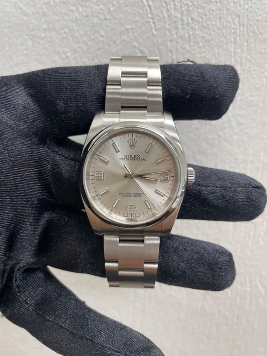 Rolex Oyster Perpetual Silver Dial on Oyster Ref 116000 with Card Old Green 2015
