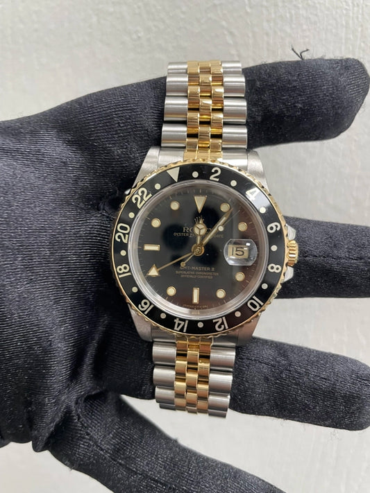 Rolex GMT Master II Black Dial on Jubilee Ref 16713
