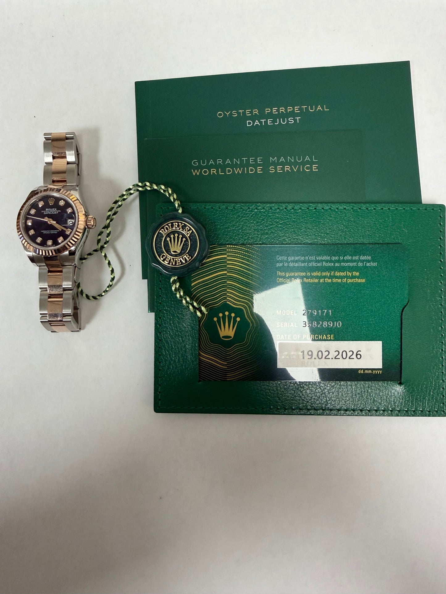 Rolex Datejust Lady Aubergine Diamond Dial on Oyster Ref. 279171 Card 2026 — view 6