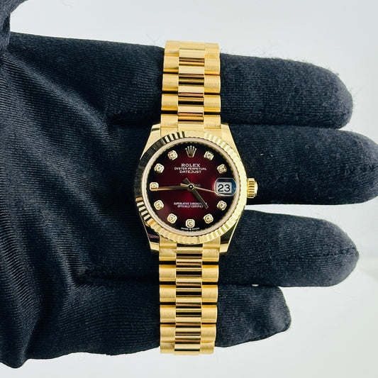 Rolex Datejust Red Ombre Diamond Dial on President Ref. 278278 Card 2026 — view 2