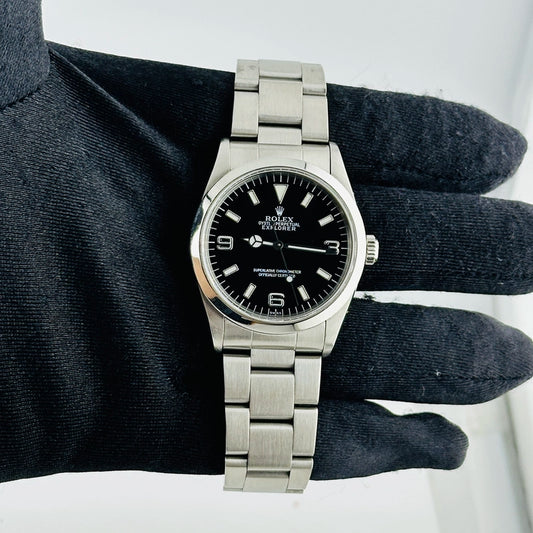 Rolex Explorer I Black Dial on Oyster Ref 14270 with Papers 1999