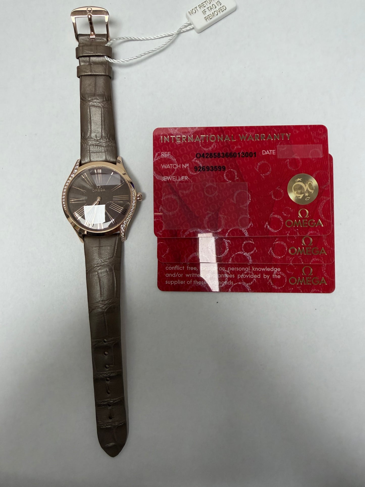 Omega De Ville Brown Dial on Leather Strap Ref. 428.58.36.60.13.001 Card Open Date — view 4