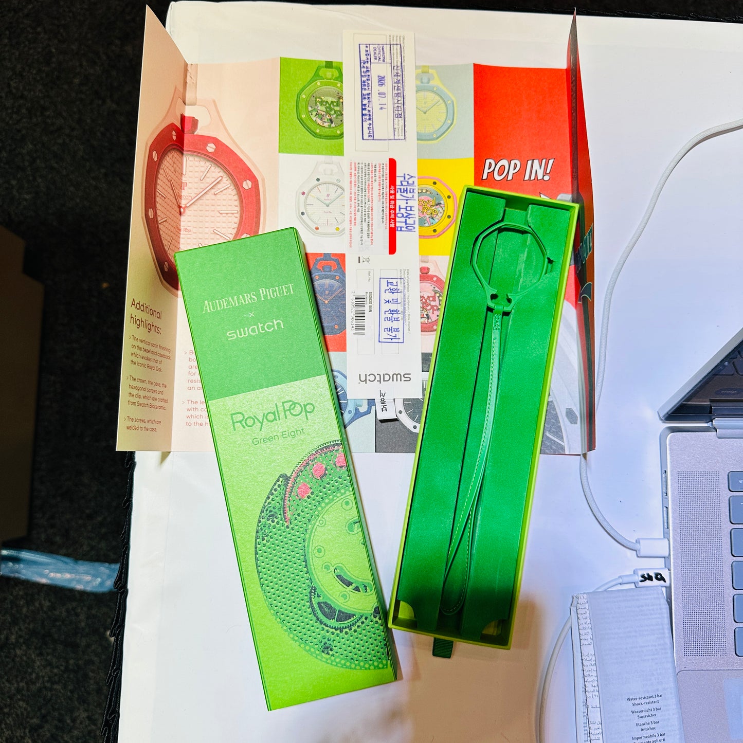 Audemars Piguet X Swatch Royal Pop Green Eight Green Dial on Rubber Strap Ref. SSX03G100N Complete 2026 — view 12
