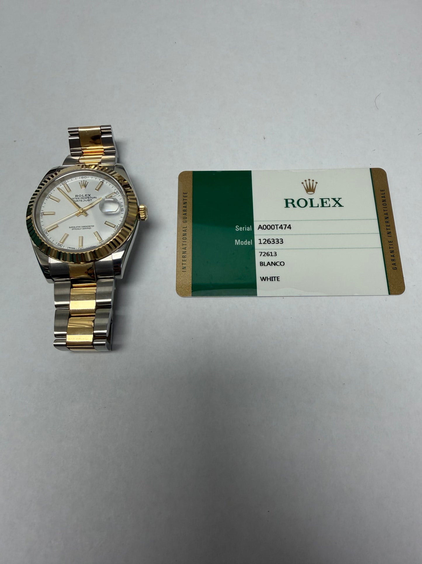Rolex Datejust 41 White Index Dial on Oyster Ref. 126333 Card 2016 — view 6