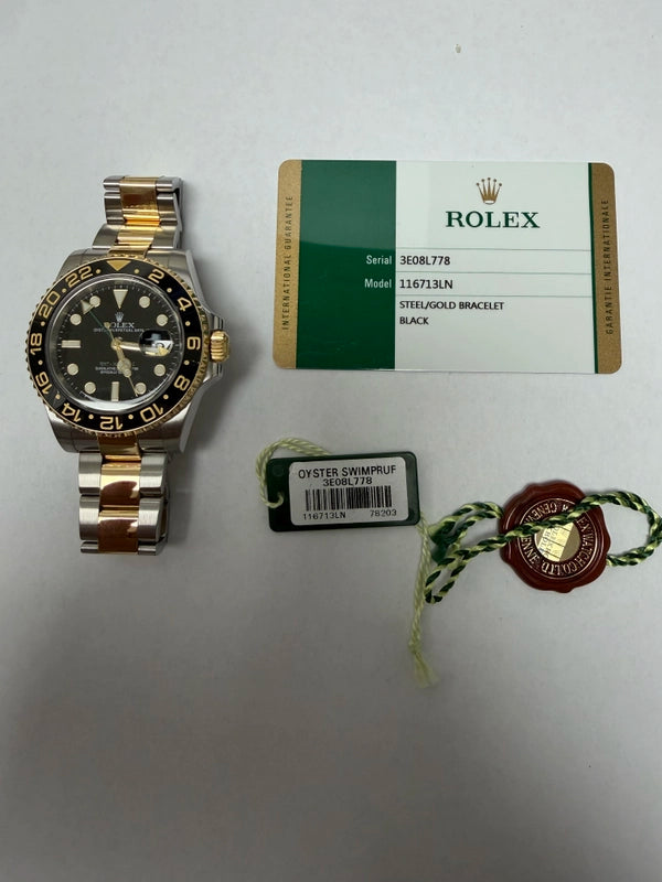 Rolex GMT-Master II Black Dial on Oyster Ref 116713LN with New Style Card White 2014