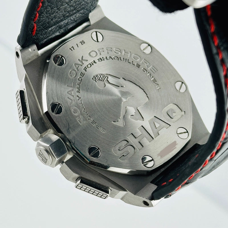 Audemars Piguet Royal Oak Offshore Shaquille O'Neal Special Limited Edition Black Dial With Mega Tapisserie Waffle Pattern Dial on Leather Strap Ref 26133ST.OO.A101CR.01