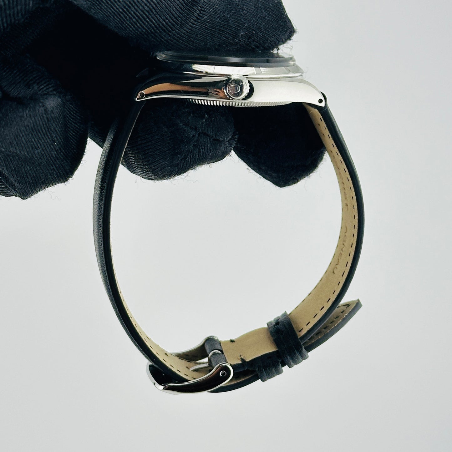 Rolex Oyster Perpetual Silver Stick / Has Spots Dial on Generic Leather Band Ref. 1003 1966 — view 5