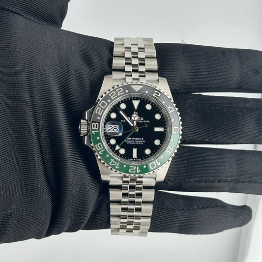 Rolex GMT-Master II "Sprite" Black Dial on Jubilee Ref 126720VTNR with New Style Card Green 2025