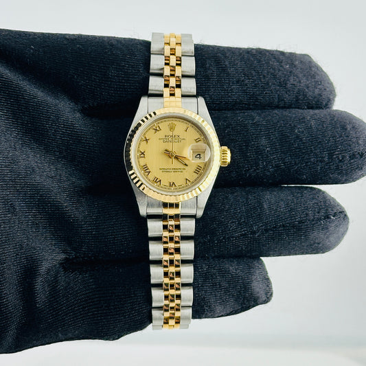 Rolex Datejust Lady Champagne Roman Stick Dial on D Link Jubilee Ref. 69173 1995 — view 2
