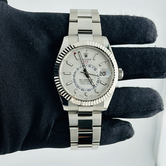 Rolex SkyDweller White Dial on Oyster Ref 326934 with New Style Card White 2018