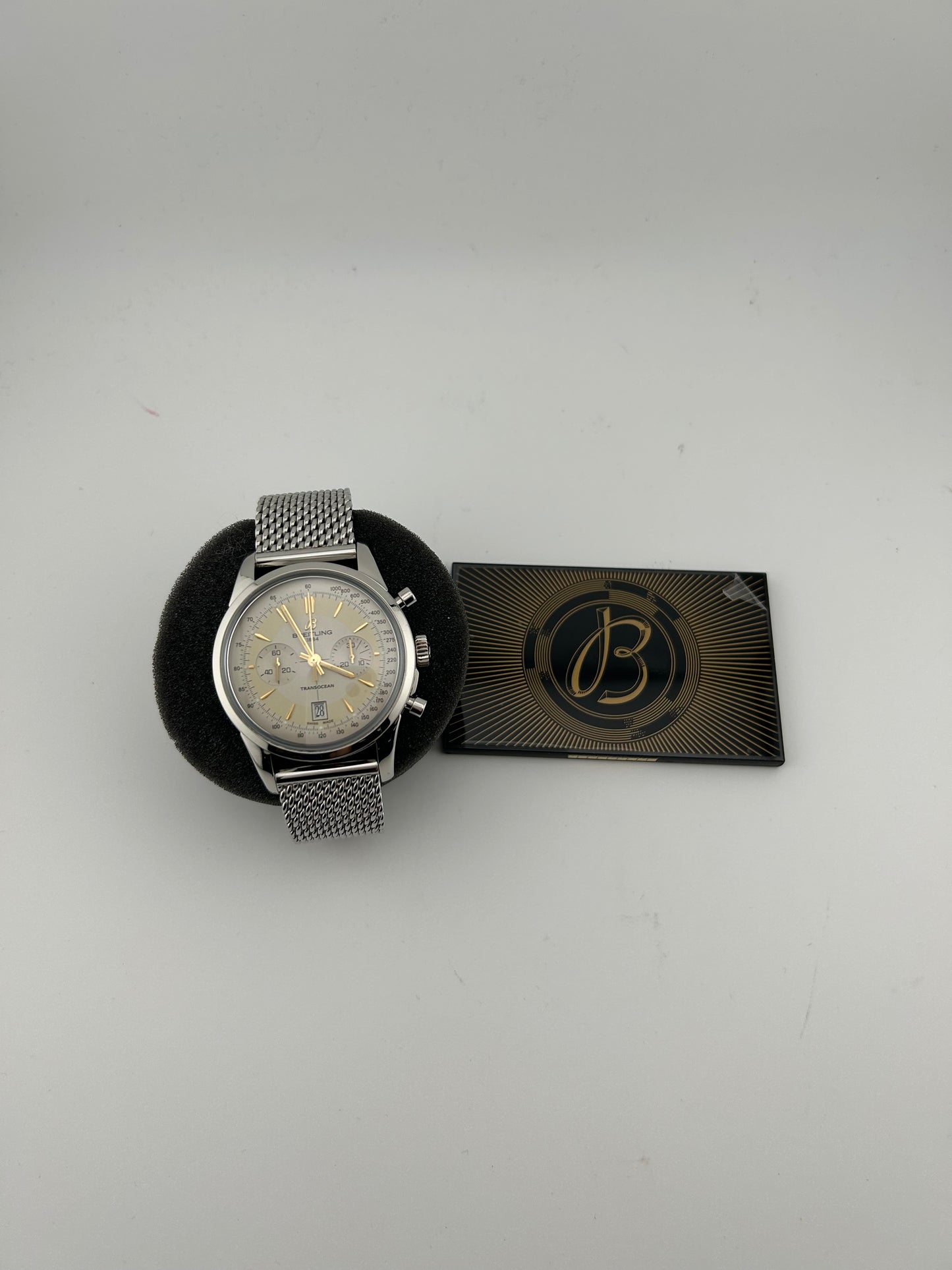 Breitling Transocean Chronograph Mercury Silver Dial on Stainless Steel Bracelet Ref. AB015412 Card 2015 — view 7