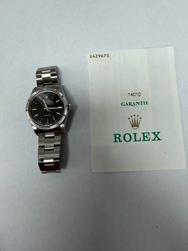 Rolex Air-King Black Dial on Oyster Ref 14010 with Papers 1998