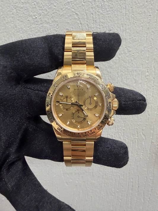 Rolex Daytona Champagne Index Dial on Oyster Ref 116508 with New Style Card White 2016