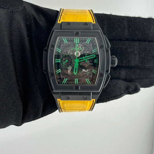 Hublot Spirit of Big Bang B/P Black With Green Markers Dial on Leather/Rubber Ref 601.CG.0190.LR with Card 2020