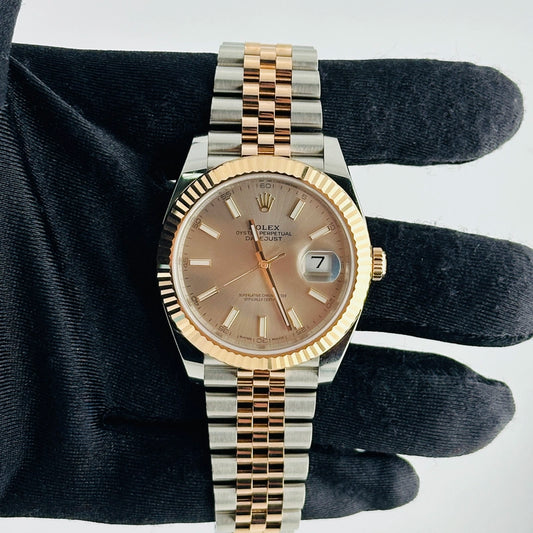 Rolex Datejust 41 Sundust Index Dial on Jubilee Ref 126331 with New Style Card White 2019