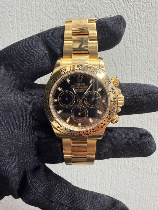 Rolex Daytona Black Index Dial on Oyster Ref 116508 with New Style Card White 2016