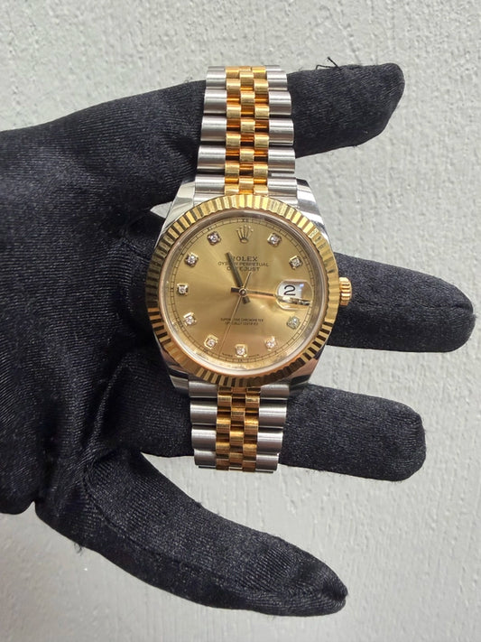 Rolex Datejust Champagne Diamond Dial on Jubilee Ref 126333 with New Style Card White 2016
