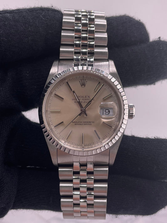 Rolex Datejust Silver Stick Dial on Jubilee Ref. 16030 1991 — view 2