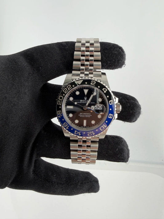 Rolex GMT-Master II Batgirl Black Dial on Jubilee Ref 126710BLNR with New Style Card Green 2024