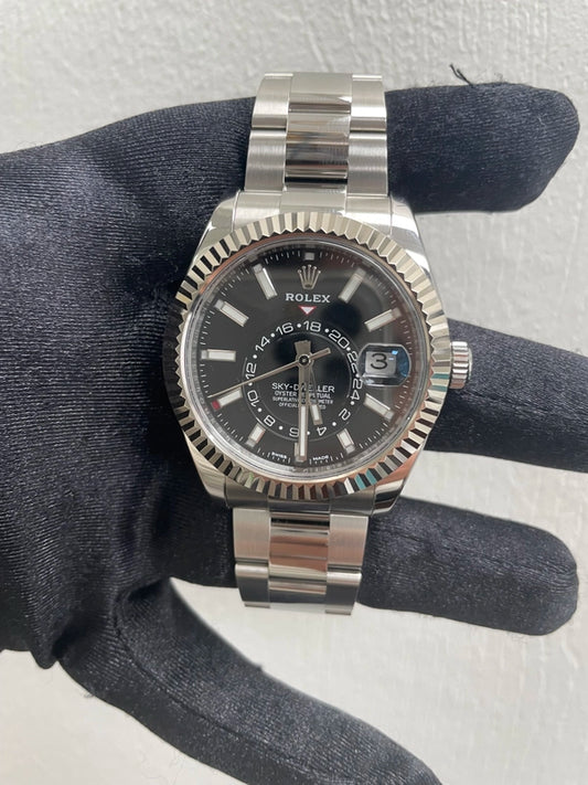 Rolex Sky Dweller Black Dial on Oyster Ref 326934 with New Style Card White 2017