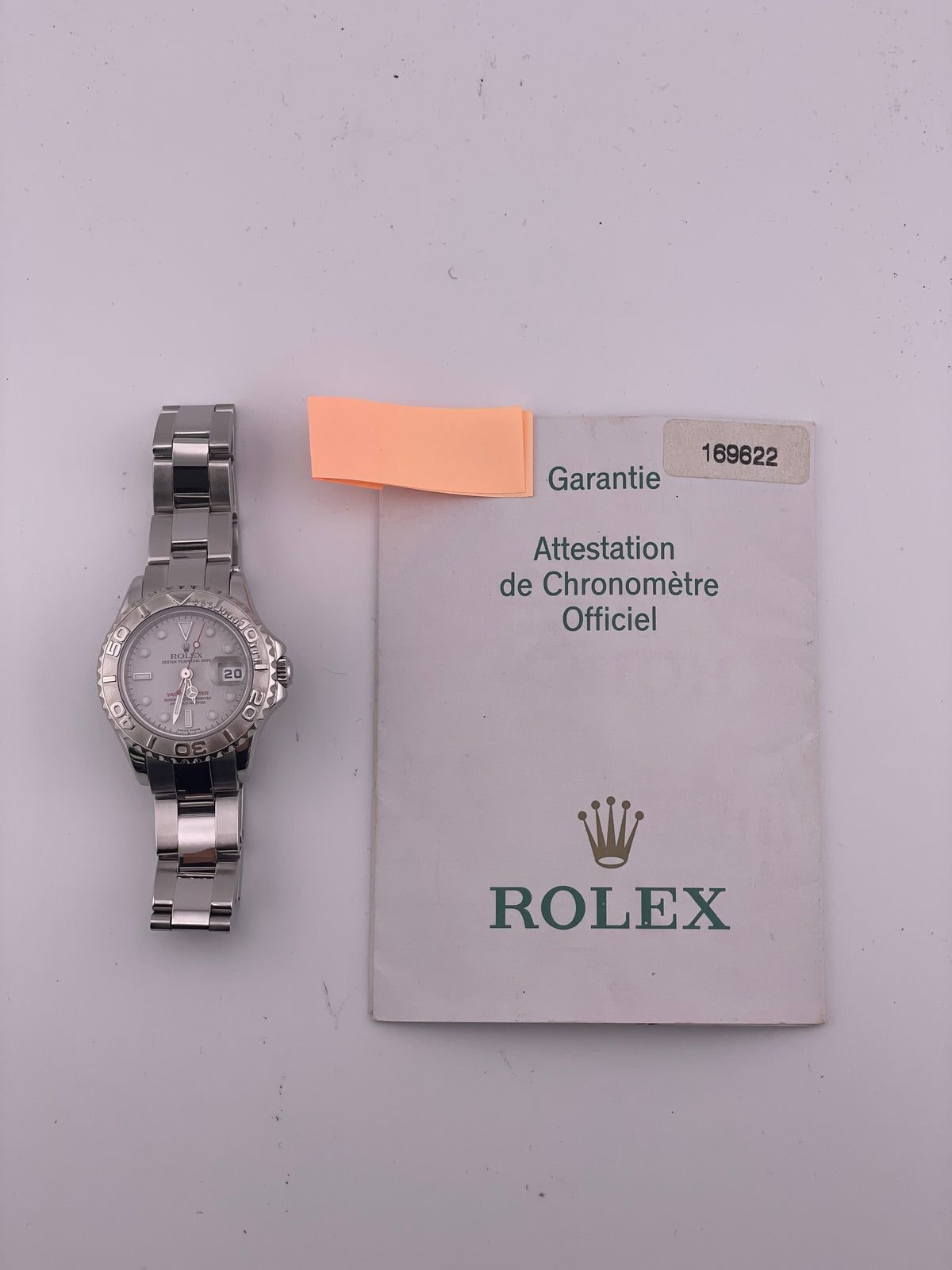 Rolex Yacht-Master Platinum Dial on Oyster Rivet Bracelet Ref. 169622 Papers 2003 — view 7