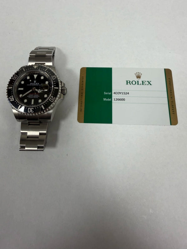 Rolex Sea-Dweller Black Dial on Oyster Ref 126600 with New Style Card White 2020
