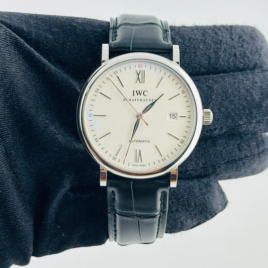 Iwc Portofino Automatic Silver Dial on Leather Strap Ref. IW356501 — view 2
