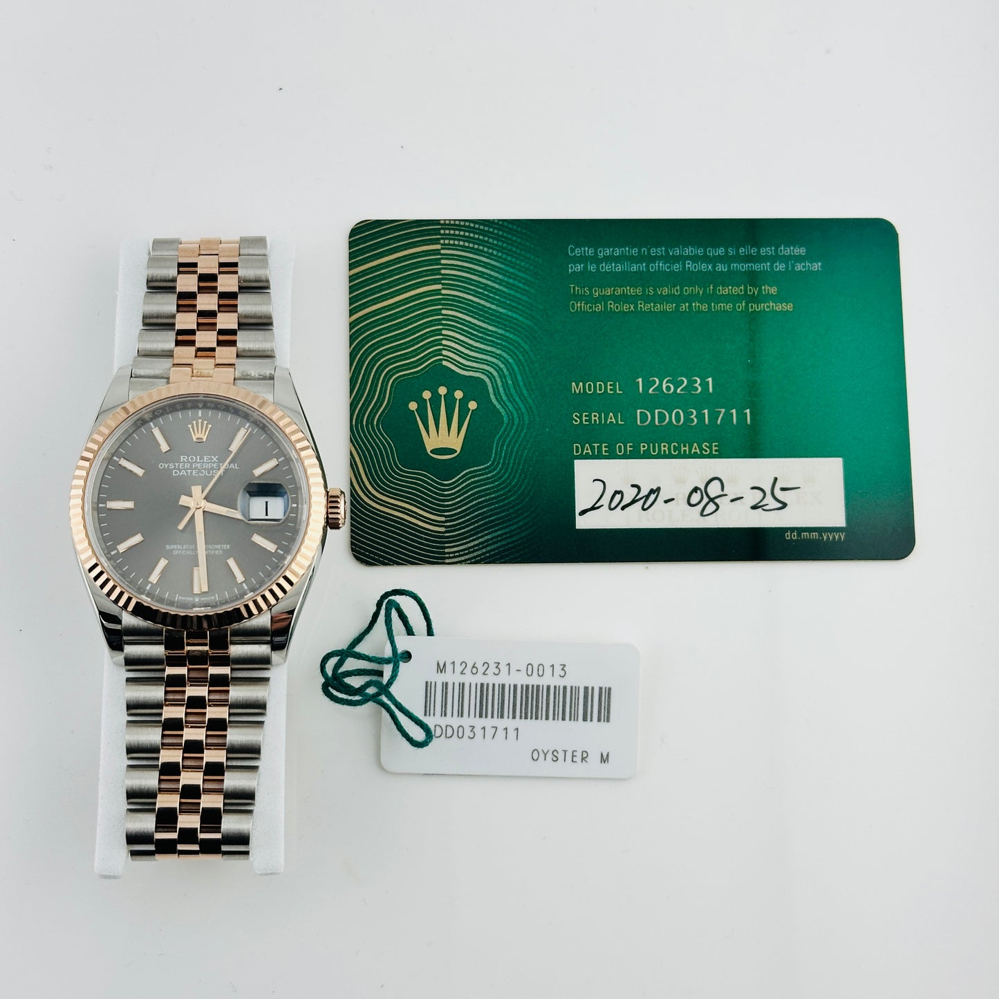Rolex Datejust Dark Rhodium Index Dial on Jubilee Ref. 126231 Card 2020 — view 6