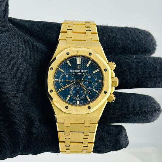 Audemars Piguet Royal Oak Chronograph Blue Dial on Bracelet Ref. 26320BA.OO.1220BA.02 Papers 2016 — view 2