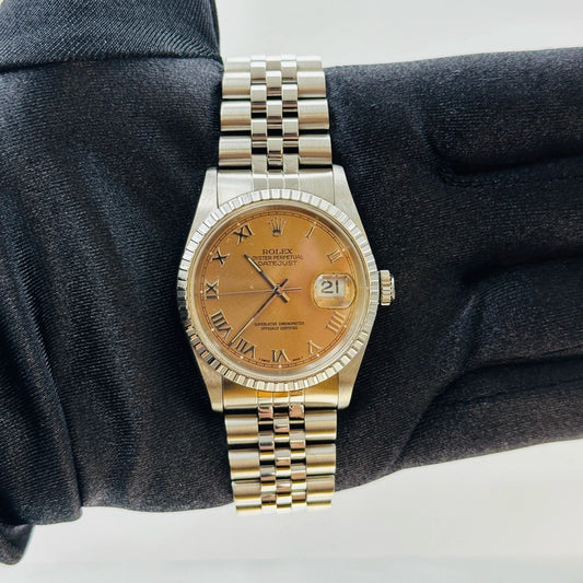 Rolex Datejust Salmon Roman Dial on Jubilee Ref 16220