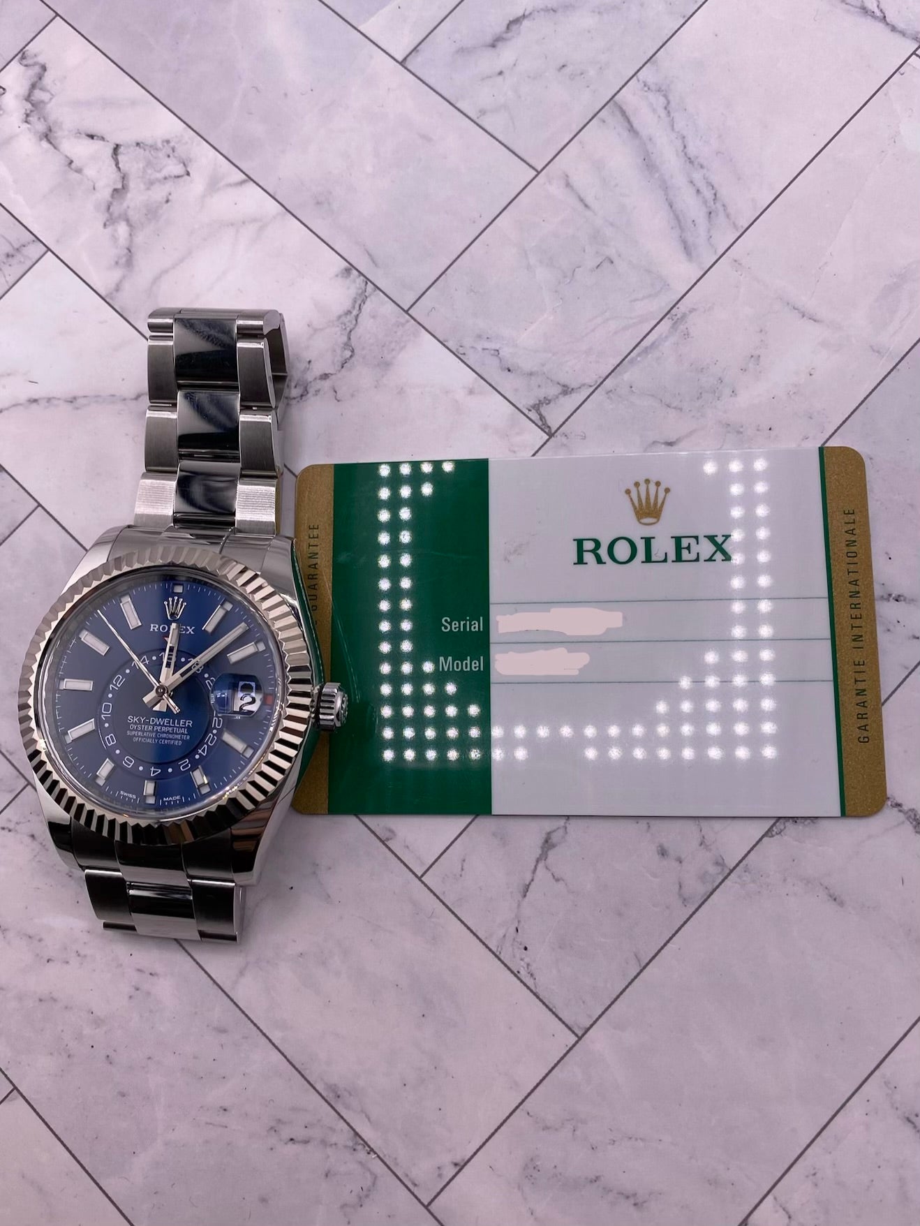 Rolex Sky Dweller Blue Dial on Oyster Ref. 326934 Card 2018 — view 7