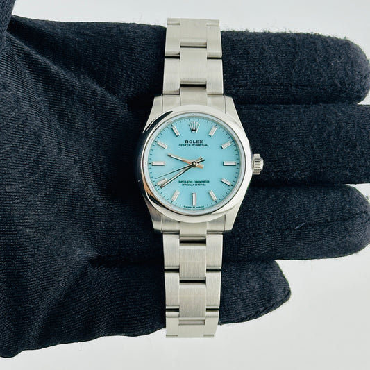 Rolex Oyster Perpetual Turquoise Blue Index Dial on Oyster Bracelet Ref. 277200 Complete 2026 — view 2