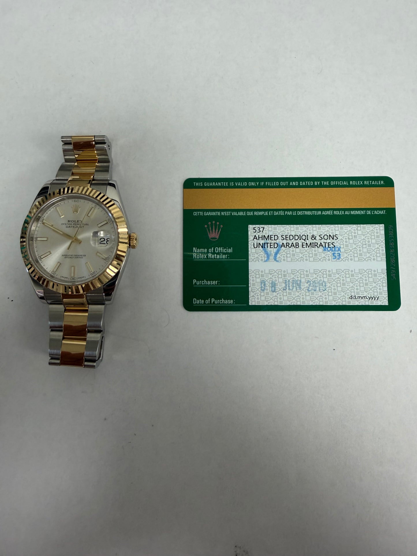 Rolex Datejust Silver Index Dial on Oyster Ref. 126333 Card 2019 — view 5